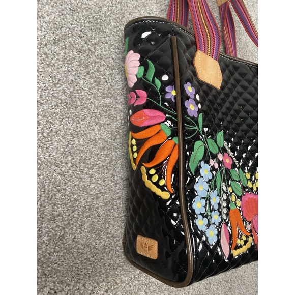 Consuela La Reina Classic Tote with Floral Embroidery and Multicolor Straps - Picture 4 of 16